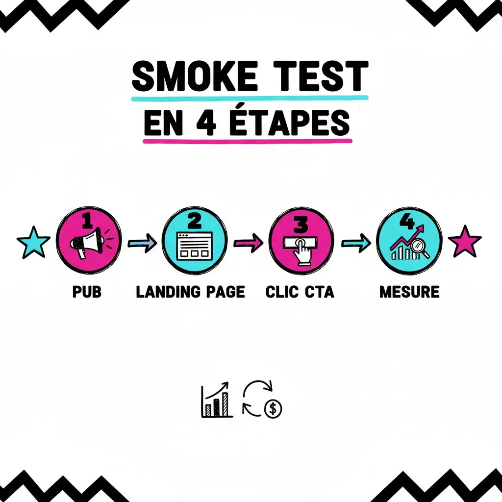 Schéma du flux Smoke Test en 4 étapes